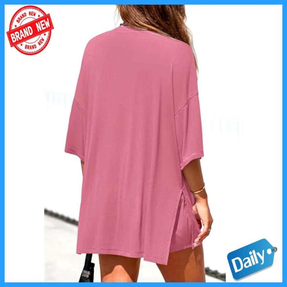 Oversized Short Sleeve Tee & Wide Leg Shorts Lounge Set, 2 Piece Matching - Picture 2 of 7